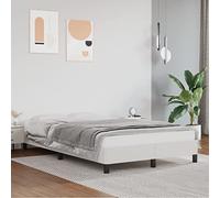 vidaXL Estructura de Cama, Somier para Colchón, Base de Cama de Invitados, Mueble Tapizado para Dormitorio, Cuero Sintético Blanco 120x190 cm