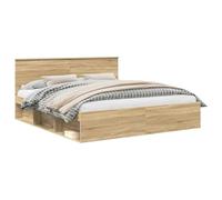 vidaXL Estructura de Cama Sonoma 200 x 200 cm Madera de ingeniería, Dormitorio Moderno, Diseño Rectangular con Materiales Duraderos para una Decoración del Hogar Estilosa y Funcional, para Cualquier