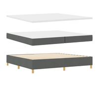 vidaXL Estructura de Cama Tamaño King con Colchón De Espuma Y Amplio Almacenamiento Diseño Moderno En Gris Oscuro Construcción De Madera De Pino Muebles para Dormitorio Set Coordinando Colores Protec