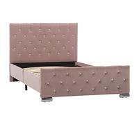 vidaXL Estructura de Cama Tapizada Dormitorio Robusta y Duradera Mobiliario Cómodo Moderna de Individual Terciopelo Rosa 100x200 cm
