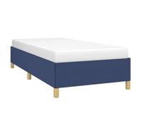 vidaXL Estructura de Cama Tapizada Individual Base Dormitorio Marco Habitación Casa Hogar Adorno Decoración Soporte Tela Azul 90x200 cm