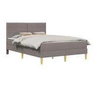 vidaXL Estructura de Cama Taupé 120 x 200 cm Poliéster, Dormitorio, Marco de Cama Moderno con cabecero de Pared, Soporte sólido para Dormir, eficiente en Espacio, tapicería de Tela Suave