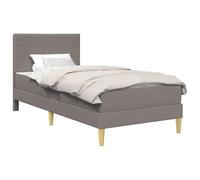 vidaXL Estructura de Cama Taupé 90 x 190 cm Poliéster, Configuración Moderna de Dormitorio, Marco de Cama Durable, Soporte de colchón de Espuma Rectangular, Muebles contemporáneos estilosos