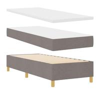 vidaXL Estructura de Cama Taupe Cómoda con Colchón | Tapizado de Tela Estiloso Material Durable Dimensiones 80 X 200 cm Dormitorio Acomoda 2 Personas Protector de Muebles Colchón de Mue