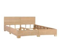 vidaXL Estructura de Cama Tejida a Mano Ratán Auténtico Casa Hogar Habitación Dormitorio Decoración Mobiliario Muebles Interior Diseño 180x200 cm