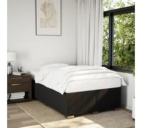 vidaXL Estructura de Cama Tela Negro 120x190 cm, Marco de Cama, somier, Marco de Cama de Plataforma, Marcos de Cama, Muebles de Dormitorio