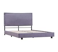 vidaXL Estructura de cama tapizada con somier, robusta y duradera, gris claro 140x200 cm