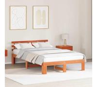 vidaXL Estructura de Cama Tradicional de Madera de Pino 140 X 190 cm Marrón Encerado Mueble Clásico para Dormitorio Duradero Montaje Fácil Soporta 250 kg Ideal para Adultos Unisex Comodidad Interior