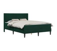 vidaXL Estructura de Cama Verde Oscuro 140 x 200 cm Terciopelo, Cama Moderna, Superficie de Terciopelo, Plataforma Elegante, Mueble Rectangular, diseño Minimalista, Dormitorio Chic