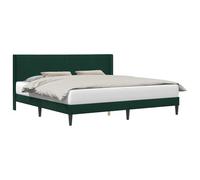 vidaXL Estructura de Cama Verde Oscuro 200 x 200 cm Terciopelo, Dormitorio Elegante, Marco de Cama Moderno, tapicería de Terciopelo Duradera, Muebles cómodos, soluciones Chic para Interiores