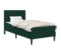 vidaXL Estructura de Cama Verde Oscuro 90 x 200 cm Terciopelo, Cama Moderna, Superficie de Terciopelo, Plataforma Elegante, Mueble Rectangular, diseño Minimalista, Dormitorio Chic