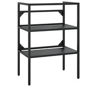 vidaXL Estructura de Lavabo Cuarto de Baño Soporte Aseo Lavamanos Inodoro Fregadero Almacenamiento Muebles de Hierro Negro 59x38x83 cm