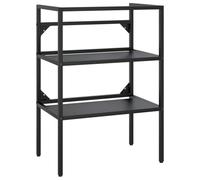 vidaXL Estructura de Lavabo Cuarto de Baño Soporte Aseo Lavamanos Inodoro Fregadero Almacenamiento Muebles de Hierro Negro 59x38x83 cm