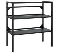 vidaXL Estructura de Lavabo Cuarto de Baño Soporte Aseo Lavamanos Inodoro Fregadero Almacenamiento Muebles de Hierro Negro 79x38x83 cm