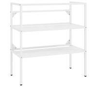 vidaXL Estructura de Lavabo Cuarto de Baño Soporte Aseo Lavamanos Inodoro Fregadero Almacenamiento Muebles de Hierro Blanco 79x38x83 cm