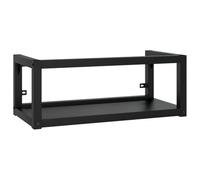 vidaXL Estructura de Lavabo Suspendido Cuarto de Baño Colgante Soporte Aseo Lavamanos Inodoro Fregadero Almacenamiento Hierro Negro 79x38x31 cm