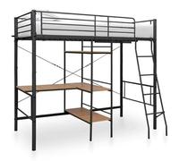 Estructura De Litera Con Mesa De Metal Negro 90x200 Cm Vidaxl