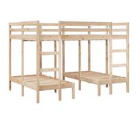 vidaXL Estructura de litera Triple Madera de Pino 140x200/70x140 cm, armazón de litera Triple, Marco de litera Triple, somier de litera de 3 Camas