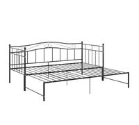 vidaXL Estructura de Sofá Cama Extraíble para Pijamas Auxiliar de Invitados Habitación Mueble Mobiliario Duradero Individual de Metal Negro 90x200 cm