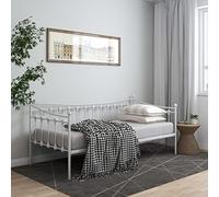vidaXL Estructura de Sofá Cama para Pijamas Auxiliar de Invitados Habitación Mueble Mobiliario Duradero Individual de Metal Blanco 90x200 cm