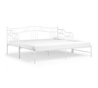 vidaXL Estructura de Sofá Cama para Pijamas Auxiliar de Invitados Habitación Mueble Mobiliario Duradero Individual Extraíble de Metal Blanco 90x200 cm