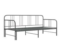 vidaXL Estructura de Sofá Cama Extraíble Matrimonial Versátil Mueble Invitados Hogar Sala de Estar Salón Multiusos Robusto de Metal Gris 90x200 cm