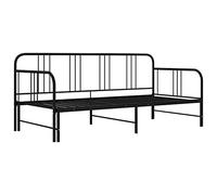 vidaXL Estructura de Sofá Cama Extraíble Matrimonial Versátil Mueble Invitados Hogar Salón Sala de Estar Multiusos Robusto de Metal Negro