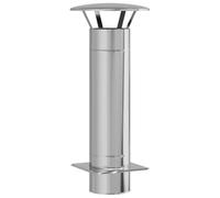 vidaXL Extensión para chimenea Ø 18 cm de acero inoxidable, acabado brillante, resistente al calor, para uso exterior, ligera y portátil, compatible con chimeneas de agua 35 x 35 x 82, requiere