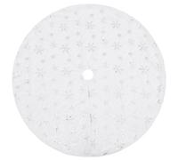 vidaXL Falda del Árbol de Navidad de Lujo Navideña Decoración Adorno Alfombrilla Base Dulces Regalos Salón Hogar Interior Blanca Cuero Sintético 150cm