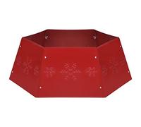 vidaXL Falda del Árbol de Navidad Decoración Ornamento Adornos Vacaciones Navideño Alfombrilla Base Regalos Cubierta Interior Roja Ø68x25 cm