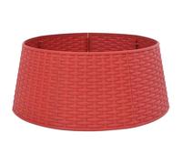 VidaXL Falda del Árbol de Navidad - Plástico Rojo Ø56x23 cm - Funda para Base y Collar