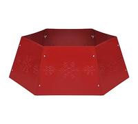 vidaXL Falda del Árbol de Navidad Decoración Ornamento Adornos Vacaciones Navideño Alfombrilla Base Regalos Cubierta Interior Roja Ø68x25 cm