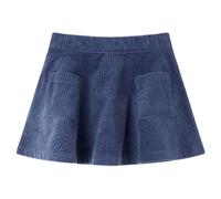 vidaXL Falda Infantil con Bolsillos Ropa con Cinturilla Elástica Pana Azul Marino 104