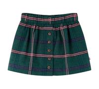 vidaXL Falda Infantil con Estampado a Cuadros Ropa Cintura Elástica Verde Oscuro 128