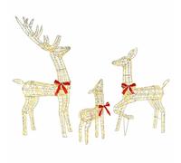 vidaXL Familia de Renos con 300 LED 3 pcs cálido 67 x 26 x 127 cm Pet, Sala, Muebles Modernos y duraderos, Estilo Minimalista, Accesorios Chic, Aire Acogedor, diseño práctico