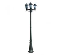 VidaXL Farola de Jardín 3xE27 215cm Verde Oscuro/Negro
