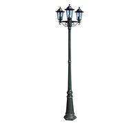 vidaXL Farola de jardín 3 brazos aluminio verde oscuro/negro 215 cm