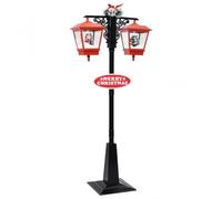 VidaXL Farola de Navidad con Papá Noel PVC 81x40x188cm Negro/Rojo