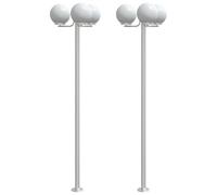 vidaXL Farolas de Exterior 2 Unidades Acero Inoxidable 215 cm, lámpara de Suelo de jardín, luz de Suelo de Exterior, luz de Suelo de Patio