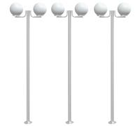 vidaXL Farolas de exterior 3 unidades acero inoxidable 215 cm