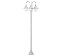 vidaXL Farolas de jardín con 3 luces aluminio blanca E27 220 cm