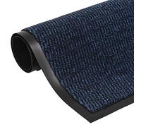 vidaXL Felpudo de Nudo para Puerta Alfombra Entrada Decorativa Antideslizante Exterior Interior Bienvenida en Porche Vestidor Azul