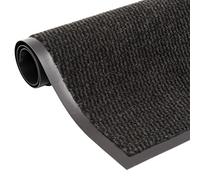 vidaXL Felpudo de Nudo para Puerta Alfombra Entrada Suelo Decorativa Antideslizante Exterior Interior Bienvenida en Porche Vestidor Negro