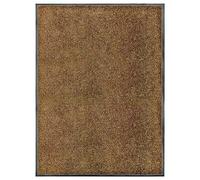 vidaXL Felpudo Lavable Gruesa Alfombra de Entrada Pasillo Exterior Interior Casa Puerta Estera de Bienvenida Antideslizante Marrón 90x120 cm