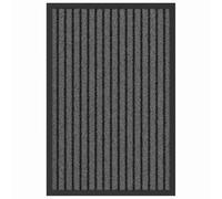 vidaXL Alfombrilla Rayas Negra y Gris 40 x 60 cm Antideslizante Absorbente de Agua Geométrica Sintética para Interior y Exterior Entrada Bienvenida Alfombra de Casa Piso Pie Entrada Pasillo Cuarto d
