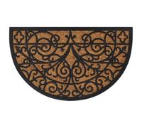 vidaXL Felpudo semicircular de Goma y Fibra de Coco 45x75 cm