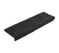 vidaXL Alfombrillas de Escalera 10 uds, Alfombra Antideslizante, Protector de Peldaño, Alfombrilla Adhesiva, Tela Punzonada Gris 65x21x4 cm