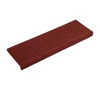 vidaXL Felpudos autoadhesivos para escaleras, 15 Unidades, 65 x 21 x 4 cm, Borde Rectangular, Color Rojo Burdeos