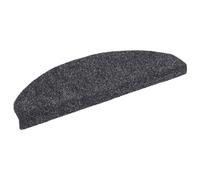 vidaXL Felpudos autoadhesivos para escaleras, 15 Unidades, 65 x 21 x 4 cm, Gris Oscuro, semicirculares, Grandes