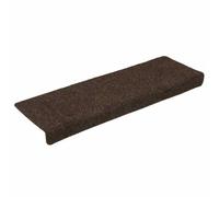 vidaXL Alfombrilla de Escaleras 15 uds, Alfombra Antideslizante, Protector de Peldaño, Alfombrilla Adhesiva, Tela Punzonada Marrón 65x21x4 cm